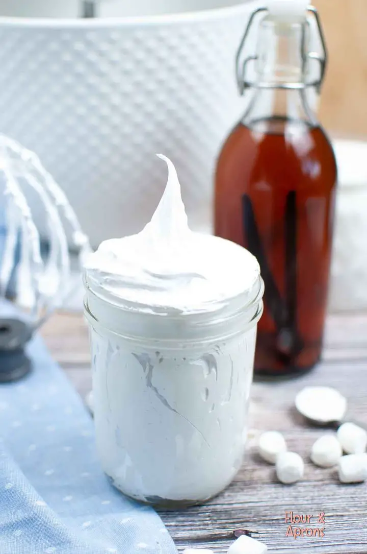 Marshmallow fluff in a jar.