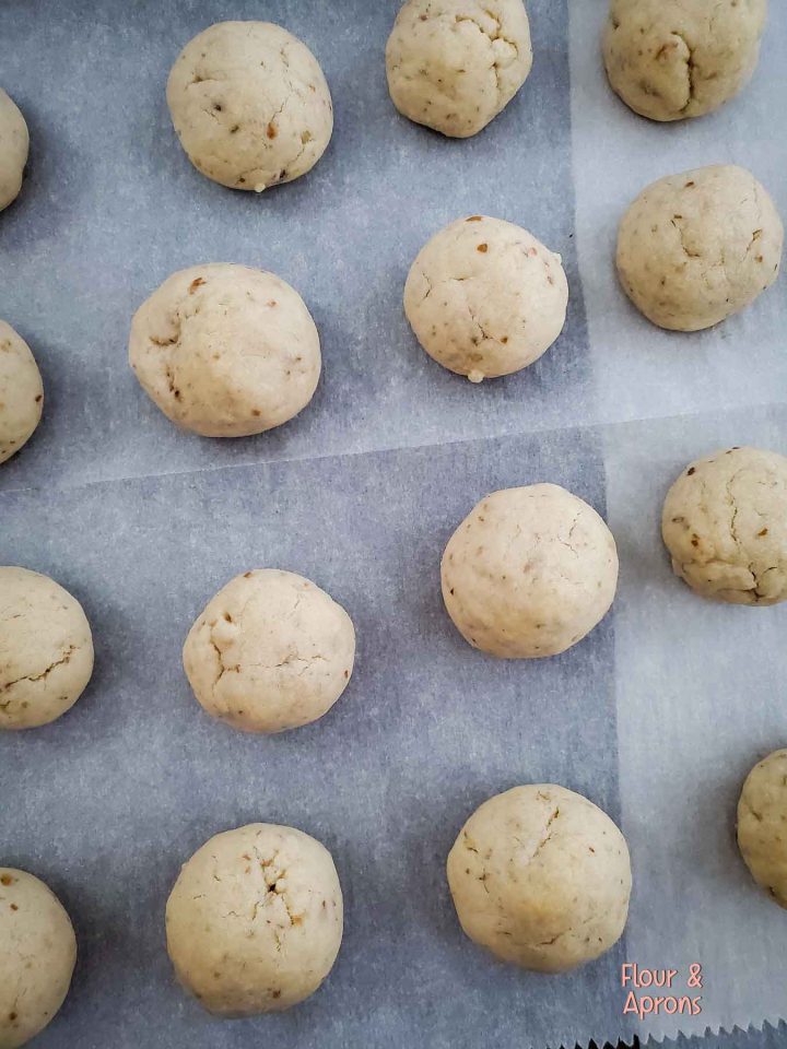 Cooked cookie dough balls.
